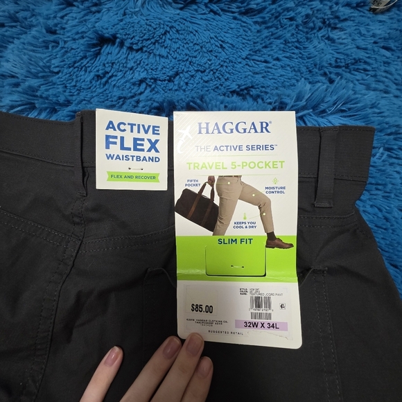 Hagger NWT Mens Slim Fit Pants Size 32x34 - Picture 2 of 8